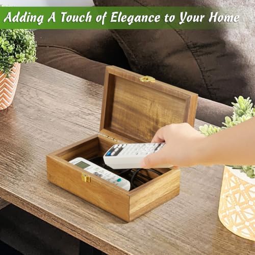 DRASTAR Small Decorative Box, Acacia Wood Box,Keepsake Box with Lid, Trinket Gift Box - Image 4