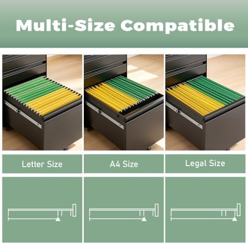 Lockable 3 Drawer Filing Cabinets for Home Office - Image 6