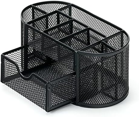 PAKASEPT Desk Organizers, Mesh Desk Organizer Caddy Supplies with Compartments, Makeup Marker Desktop Storage for Office School Home Supplies Teacher Students by PAKASEPT