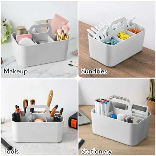 Tiawudi Multipurpose Caddy Organizer, Plastic Caddy with Handle, Stackable Desk Organizer for Stationery, Marker and Pencil, Office Supplies Organizer, Dorm Caddy - Image 5