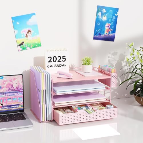 Wood Desk Organizers and Accessories with File Holder & Catalog Racks - Image 7