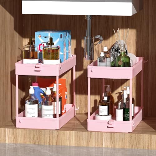 4 Tier Rolling Cart with Wheels, Storage Craft Art Trolley Organizer Serving, 3 Hanging Baskets Easy Assembly, for Office, Living Room, Kitchen - Image 2