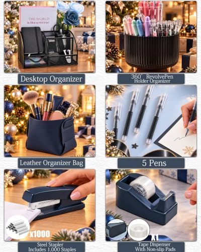 Black Desk Accessories 21-Piece Office Supplies Gift Set - Image 3