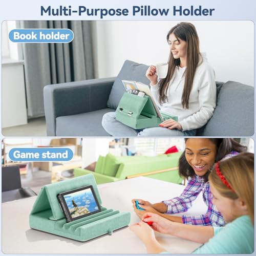 KDD Tablet Pillow Holder, Foldable iPad Stand for Lap, Bed and Desk -Tablet Soft Pad Dock with Pocket & Stylus Mount Compatible with iPad Pro 12.9, 10.5, 9.7 Air Mini 6 5 4 3, E-Reader - Image 5