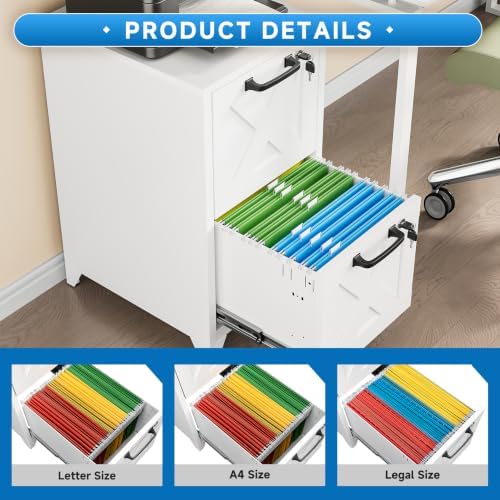 File Cabinet with Lock Vertical Filing Storage Cabinet Office Home Steel for Letter Size File Cabinet Locked,Assembly Required - Image 4
