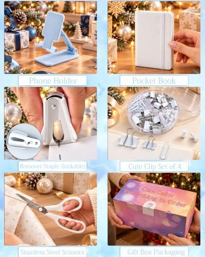 White Desk Accessories 21-Piece Office Supplies Gift Set - Image 4