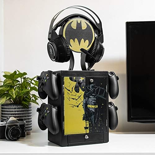 Numskull Official Batman Gaming Accessory Locker & Storage Stand – Holds 10 Games/DVDs, 4 Controllers, Headset, and Accessories – Durable & Compact Organizer – Official Batman Merchandise - Image 2