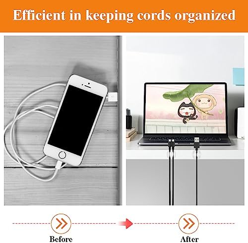 16pcs Cable Clips for Organizing Nightstand Phone Chargers (White) - Image 5