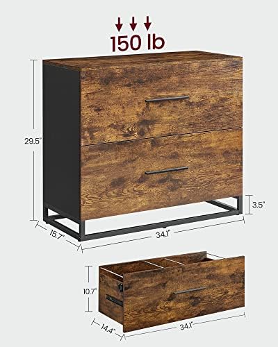 VASAGLE Lateral File Cabinet, Home Office, 2 -Drawer Filing Cabinet - Image 3