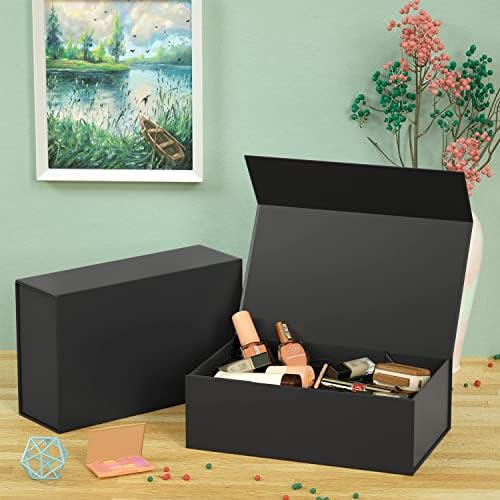 RYDDOY Black Gift Box, 13.8x9.5x4.3'' Large Gift Boxes with Lids - Image 6