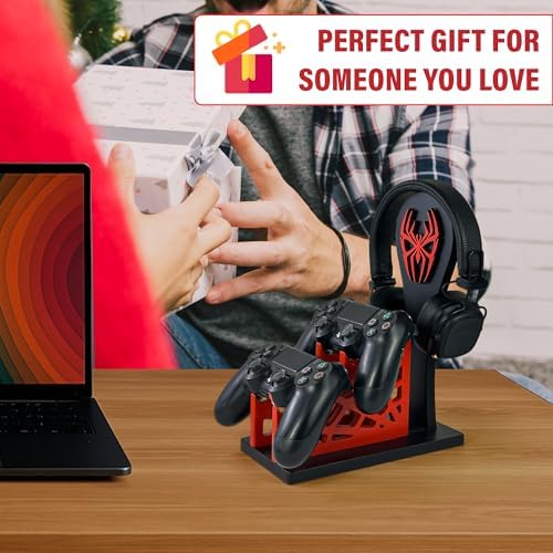 Gamer Gift for Men Teenage Boy Wood Controller Organizer with Headphone Holder & Game Controller Stand - Unique Gift Idea for Husband, Boyfriend, Gamers, Game Lover, Gaming Accessory (Vernom) - Image 6