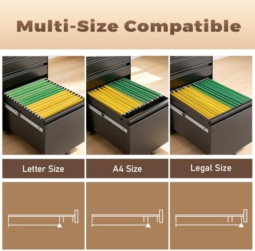 Lockable 3 Drawer File Cabinets for Home Office - Image 6