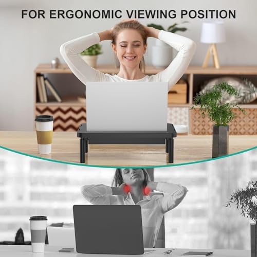 WALI Computer Monitor Stand with Storage, Monitor Riser 3 Height Adjustable - Image 5