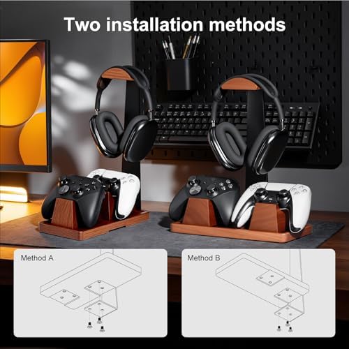 UPERGO Headphone and Headset Stand with Controller Holders for Gaming Desk - Image 6