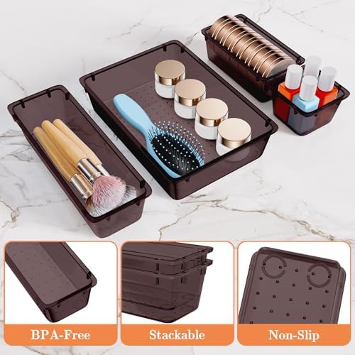 SpaceHacks 25 PCS Plastic Drawer Organizer, 4-Size Versatile Organizer Trays & storage Bins - Image 3