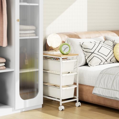 Slim Rolling Cart with 3 Drawers, Metal Utility Storage Cart - Image 6