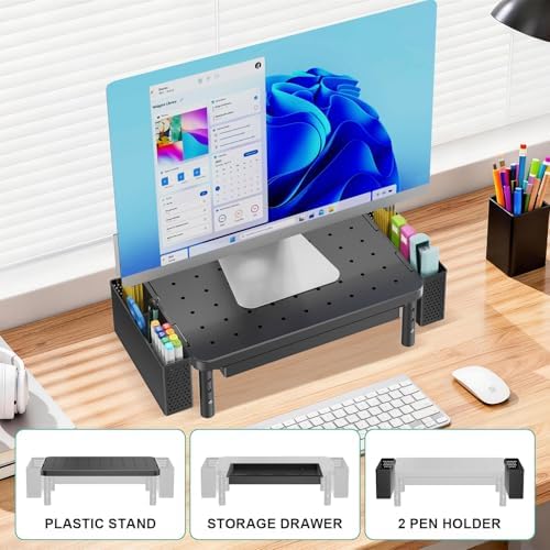 WALI Computer Monitor Stand with Storage and Pen Holder - Image 7