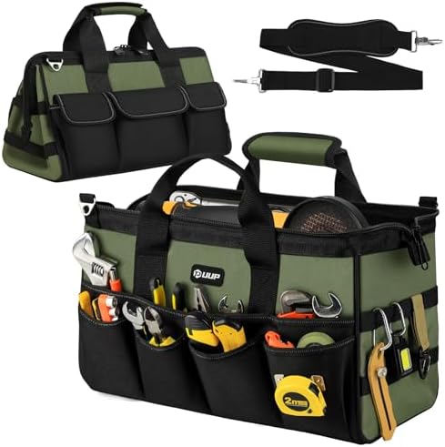 18" Large Tool Bag, Heavy Duty Spacious Carry Tool Box Organizer, Green by UUP