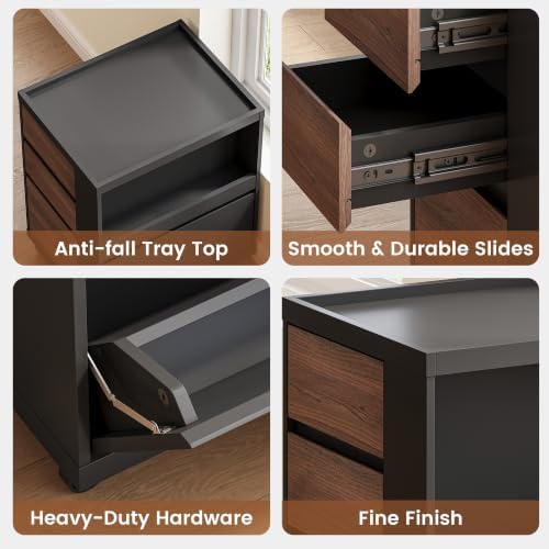 Mobile File Cabinet Under Desk with 3 Drawer, Office Storage Cabinet - Image 7