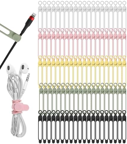100Pcs Silicone Cable Ties, Cord Organizer Cable Management-Multi by ELECTRONICSORGANIZATION