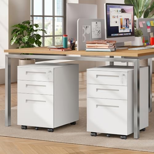 DEVAISE 3 Drawer File Cabinet with Lock, Fully Assembled Except Casters - Image 6