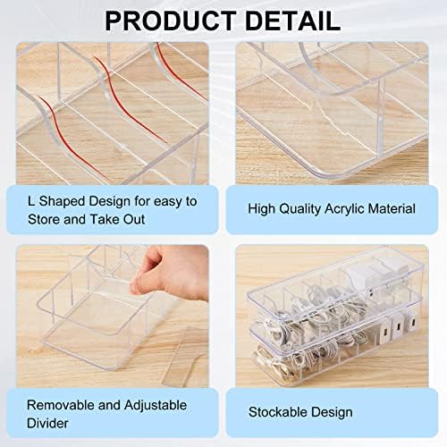 Tatuo Cord Organizer Box with Lid, Clear, 2 Pack - Image 3