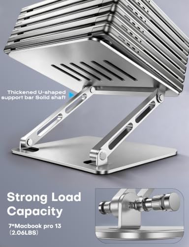 Portable Laptop Stand, Aluminum Laptop Stand for Desk - Silver - Image 5