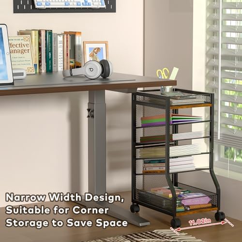 6-Tier Standing File Organizer, Rolling Under Desk Organizer for Office - Image 4