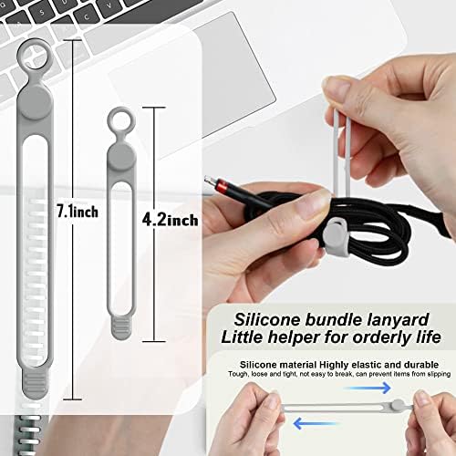 Silicone Cable Ties, Cord Organizer Cable Management,2Sizes-Grey - Image 2