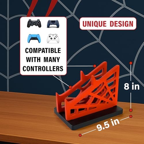 Gamer Gift for Men Teenage Boy Wood Controller Organizer with Headphone Holder & Game Controller Stand - Unique Gift Idea for Husband, Boyfriend, Gamers, Game Lover, Gaming Accessory (Vernom Base) - Image 2