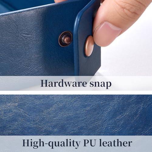 Valet Tray Organizer, Faux Leather Key Storage Tray, Catch All | Navy Blue - Image 4