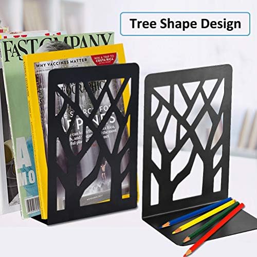 Book Ends, Bookends, Bookends for Shelves, Bookend, Book Ends for Heavy Books, Black Metal Book Shelf Holder Home Decorative, Book Stoppers for Shelves 2 Pair - Image 6