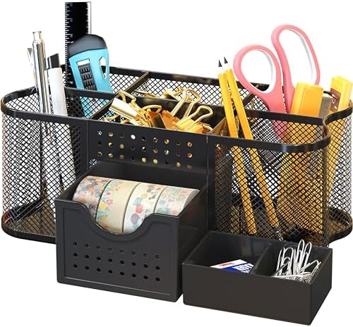 Deco Brothers Desk Organizers Pen Holder Office Caddy Storage, Black - Image 7