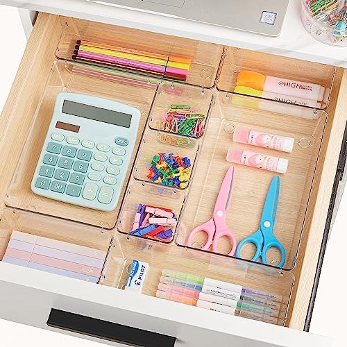 Vtopmart 25 Pack Clear Plastic Drawer Organizers with Non-slip Rubber Pads - Image 6