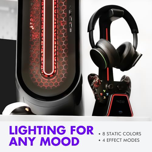 3 in 1 Gaming Headset and Controller Stand for PS5 and Xbox Series X Charging Station - Game Controller Holder and Headphone Stand for Desk with PlayStation and Xbox Magnetic Charger - Image 3