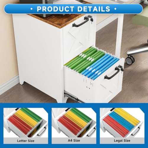 File Cabinet with Lock Vertical Filing Storage Cabinet Office Home Steel for Letter Size File Cabinet Locked,Assembly Required - Image 4
