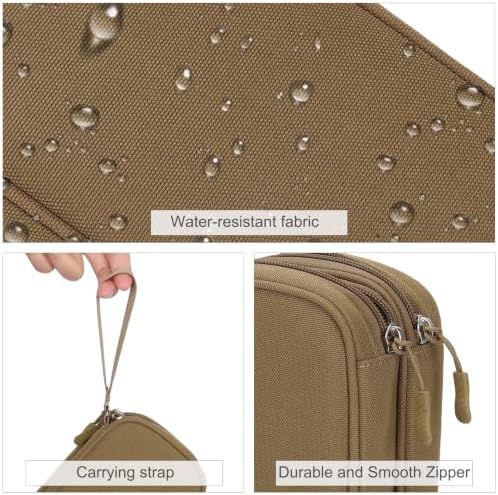 FYY Electronic Organizer, Travel Tech Pouch Bag, Cable Organizer Brown - Image 4
