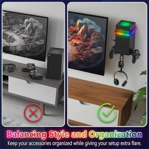 Fosmon Wall Mount for Xbox Series X/S Gaming Console Shelf Kit Stand - Image 3