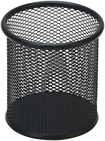 HSYMQ Black Pen Holder Cup for Desk, Pencil Cup Holder, Black Wire Mesh Pen Cup for Desk Office Pen Organizer by HSYMQ