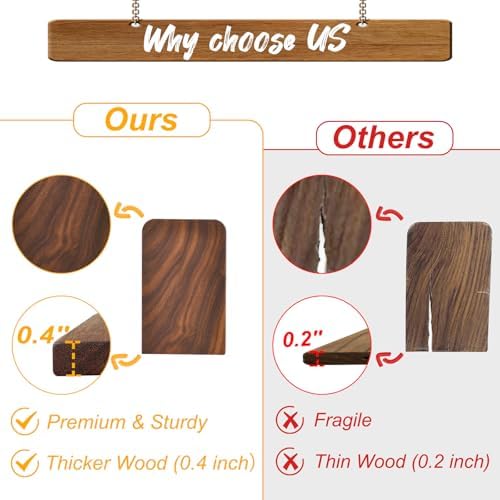 Book Ends, Black Walnut Wooden Bookends for Shelves - Heavy Duty Non-Slip Book Organizers, Upgraded Decorative Bookend Holders for Home, Kitchen, Office, Set of 2, Medium - Image 3
