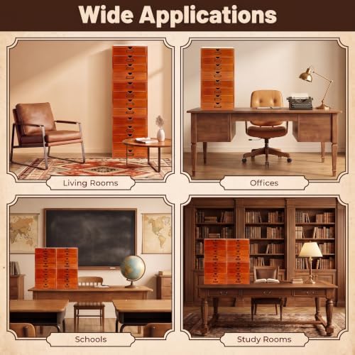 Wesiti 16 Drawers Wooden Apothecary Cabinet, Vintage Desktop Organizer - Image 5