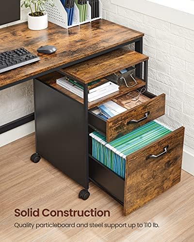 VASAGLE 2 Drawer File Cabinet, Rolling Printer Stand - Image 5