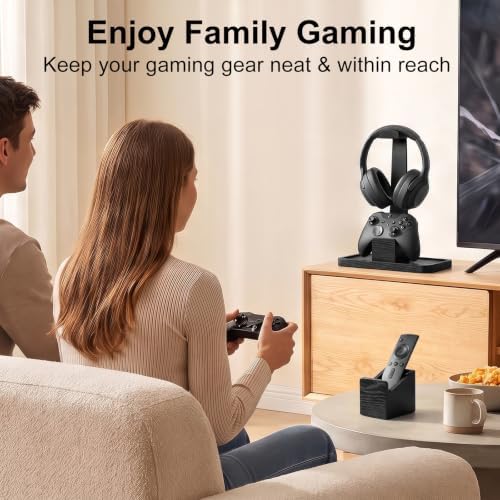 Solid Wood Metal Controller Stand with Modular Storage for Game Room Desk - Image 6