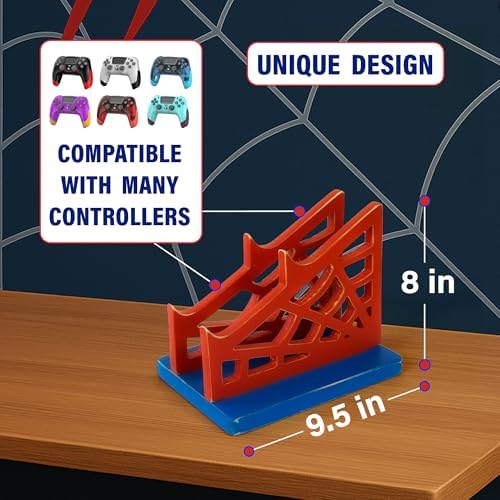 Gamer Gift for Men Teenage Boy Wood Controller Organizer with Headphone Holder & Game Controller Stand - Unique Gift Idea for Husband, Boyfriend, Gamers, Game Lover, Gaming Accessory (Spider) - Image 2