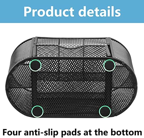 PAKASEPT Desk Organizers, Mesh Desk Organizer Caddy Supplies with Compartments, Makeup Marker Desktop Storage for Office School Home Supplies Teacher Students - Image 4