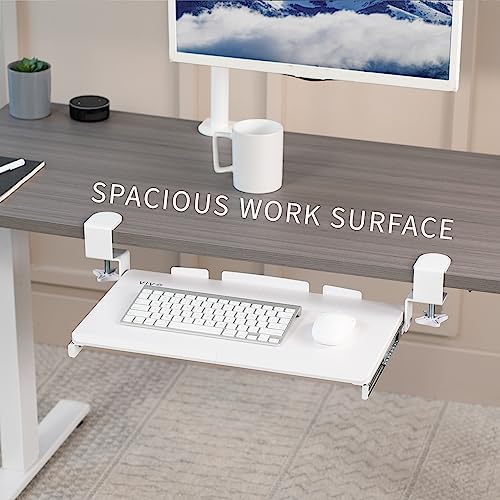VIVO White Clamp-on 20 x 11 in Keyboard Tray, MOUNT-KB05ES-W - Image 6