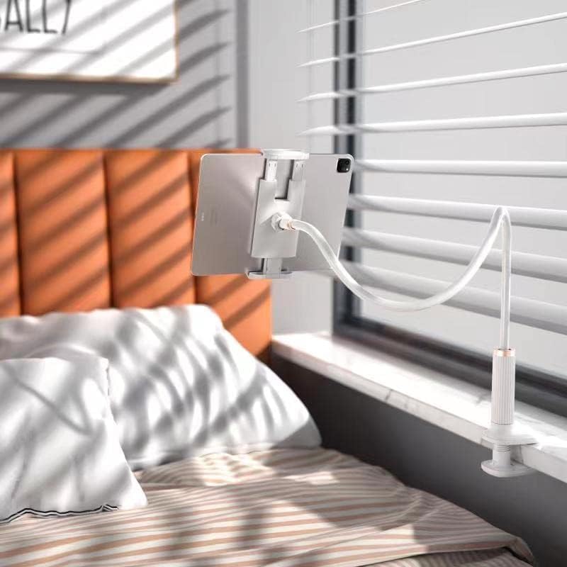 Niumowa Gooseneck Phone Holder for Bed, 98cm Flexible Long Arm Stand, White - Image 6
