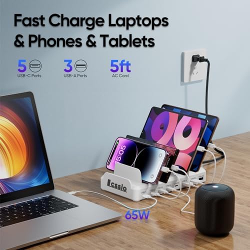 Lcssio 300W Charging Station for Multiple Devices, 8 Port Fast Charger - Image 2
