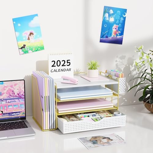 Wood Desk Organizers and Accessories with File Holder & Catalog Racks - Image 7