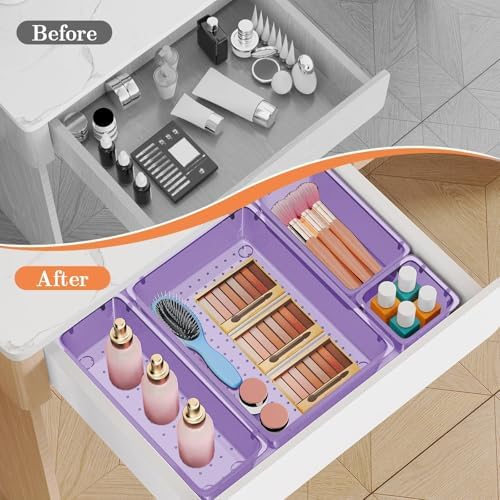 SpaceHacks 25 PCS Plastic Drawer Organizer, 4-Size Versatile Organizer Trays & storage Bins - Image 4